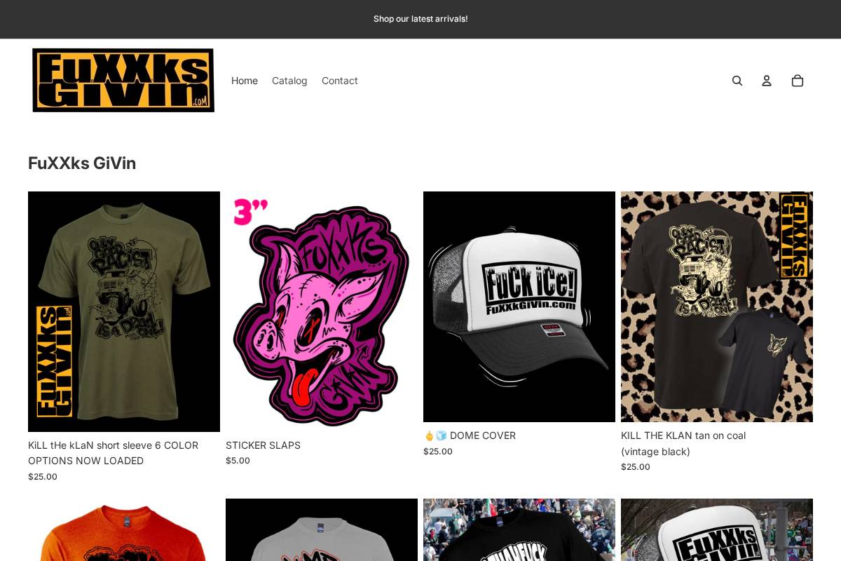 fuxxksgivin.com homepage screenshot