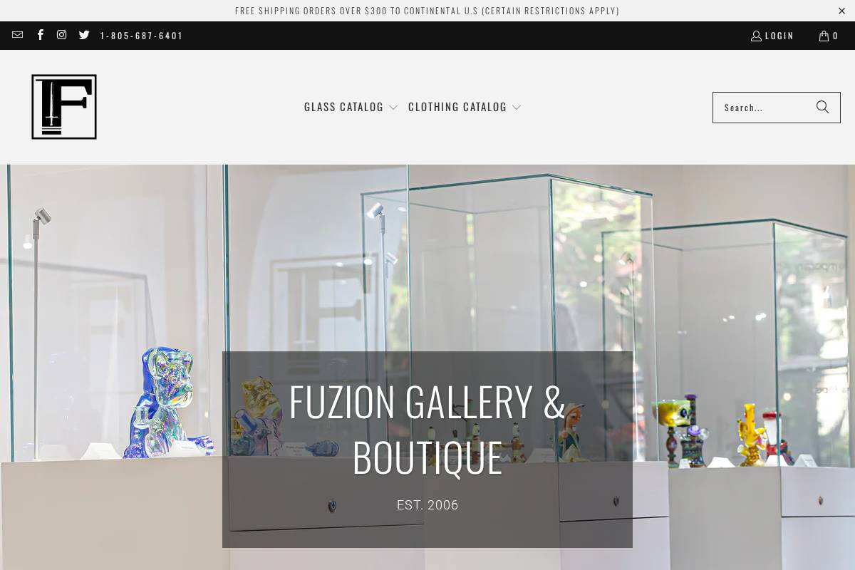 fuzionglass.com homepage screenshot