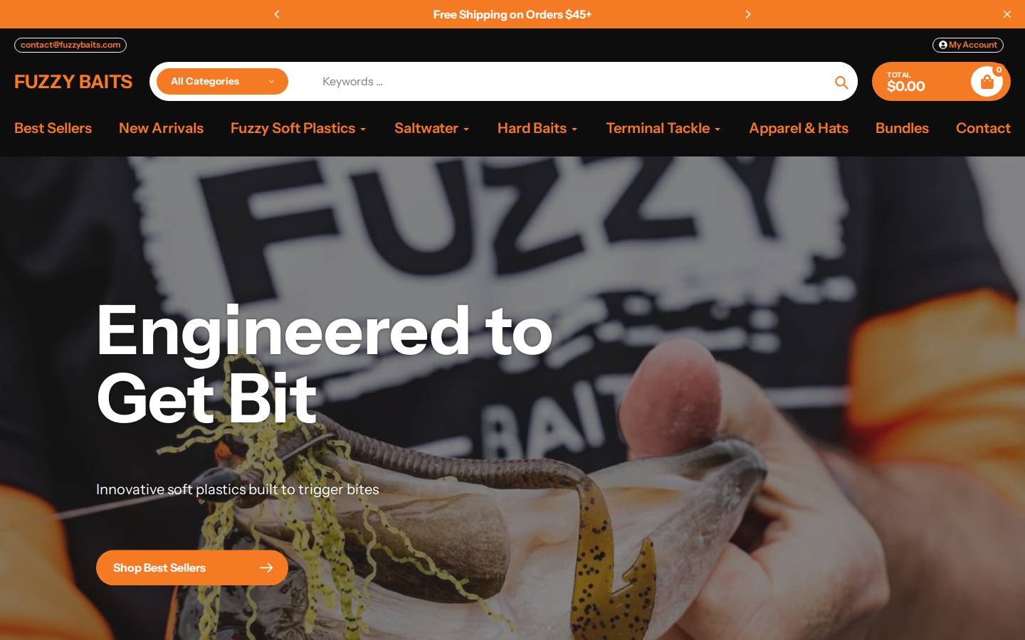 fuzzybaits.com homepage screenshot