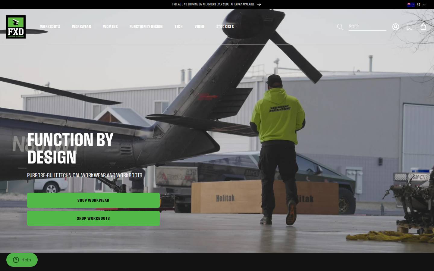 fxdworkwear.co.nz homepage screenshot
