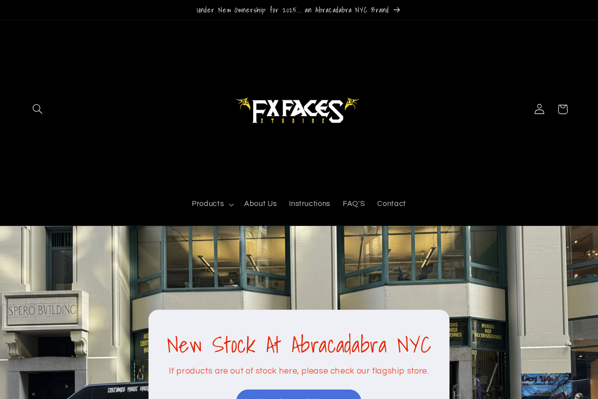 FX Faces homepage screenshot