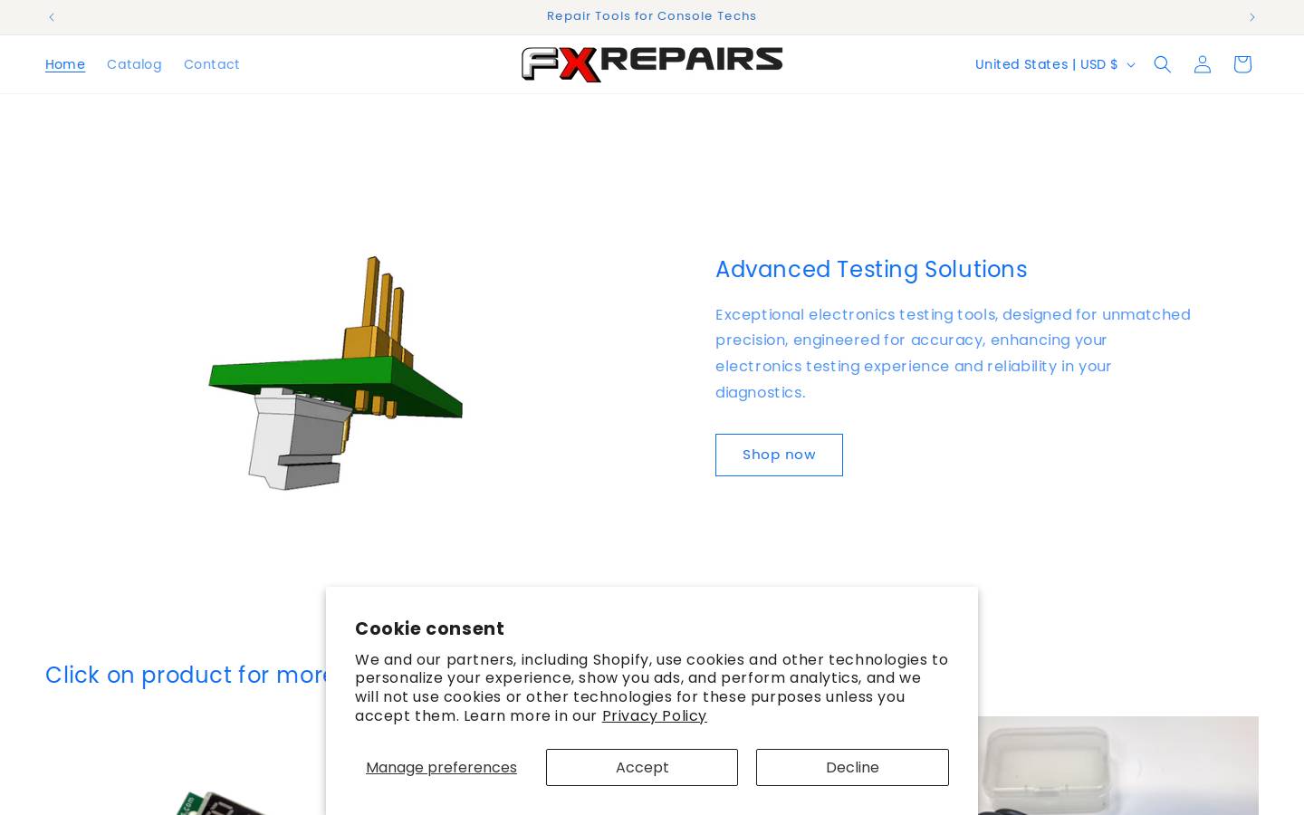 fxrepairs.com homepage screenshot
