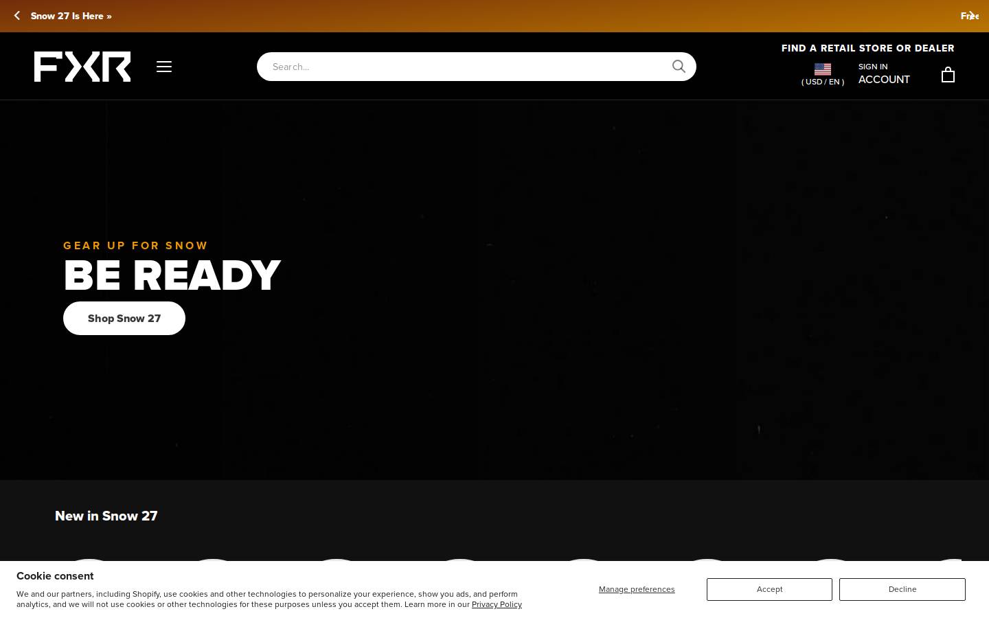FXR Racing homepage screenshot