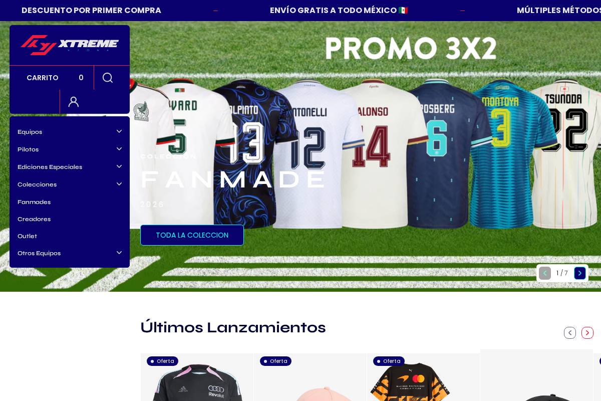fxtremestore.com homepage screenshot