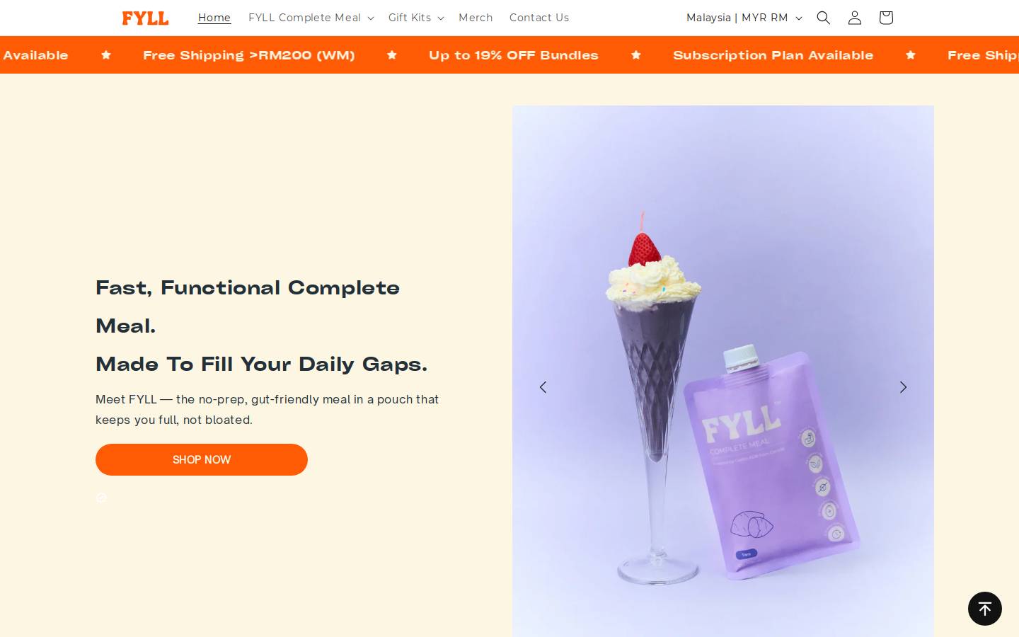 fyll.club homepage screenshot