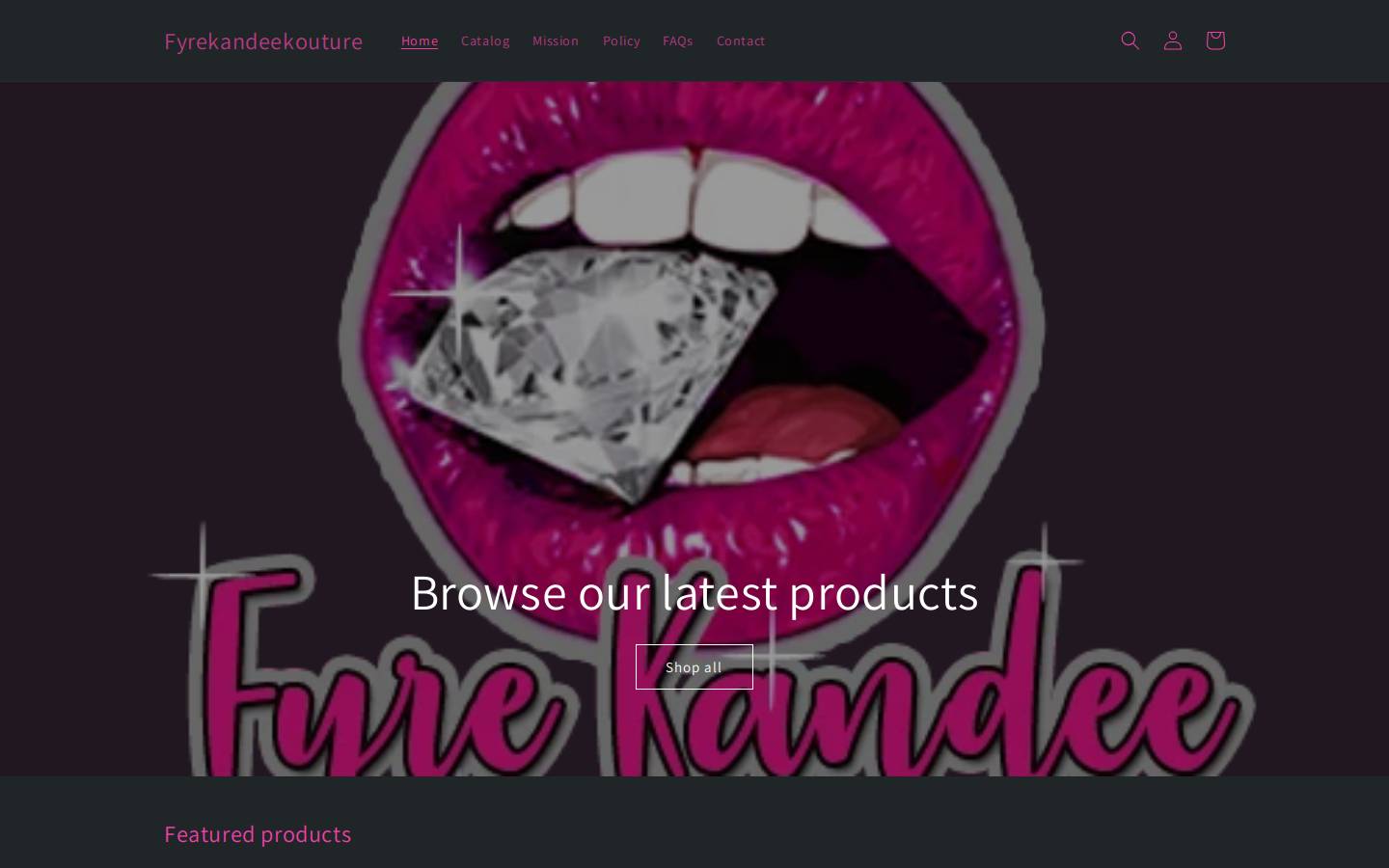 fyrekandeekouture.com homepage screenshot