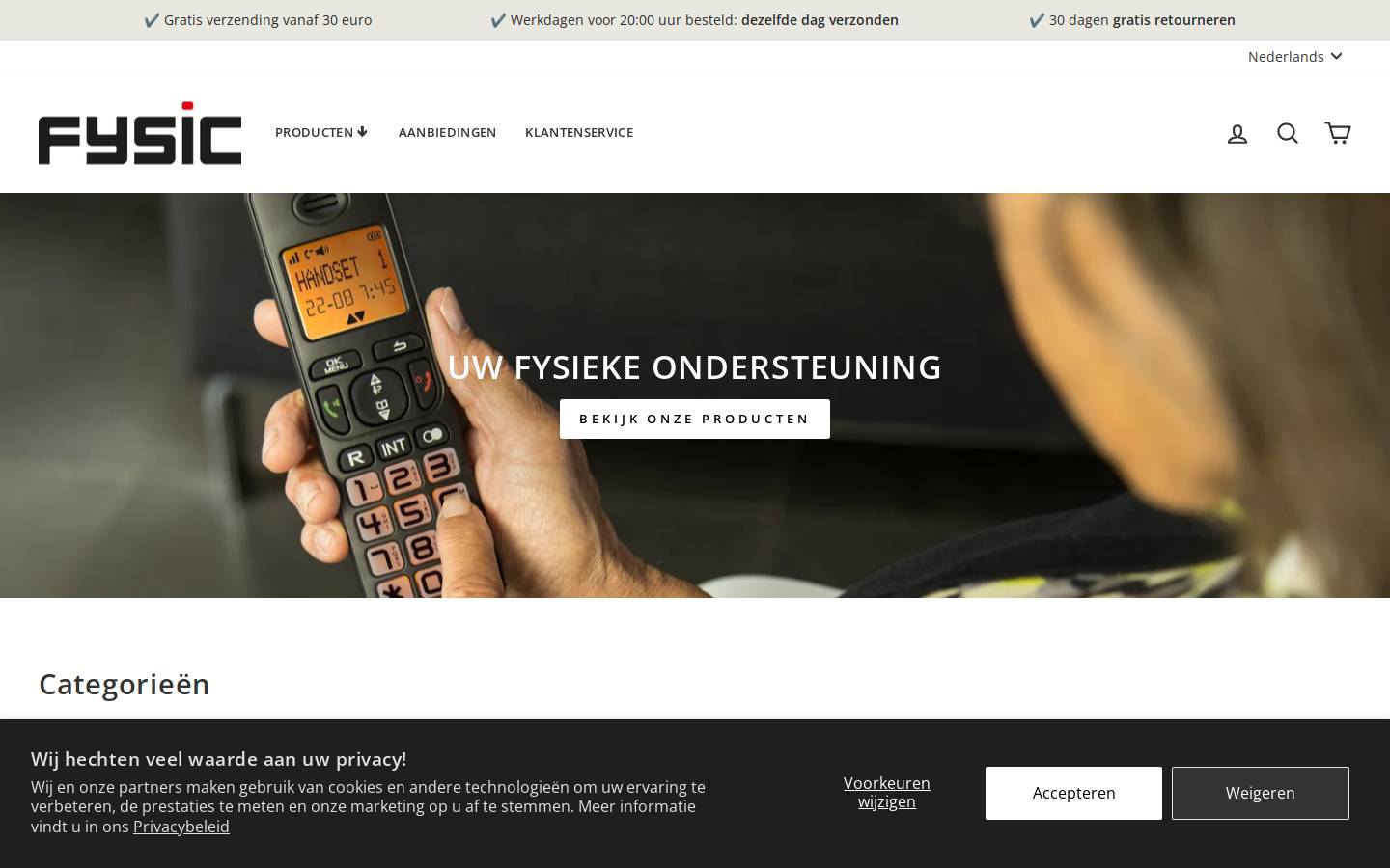 Fysic homepage screenshot