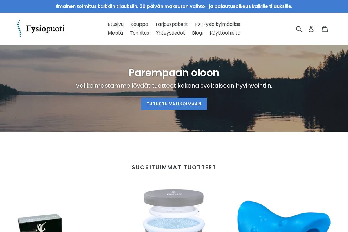 Fysiopuoti homepage screenshot