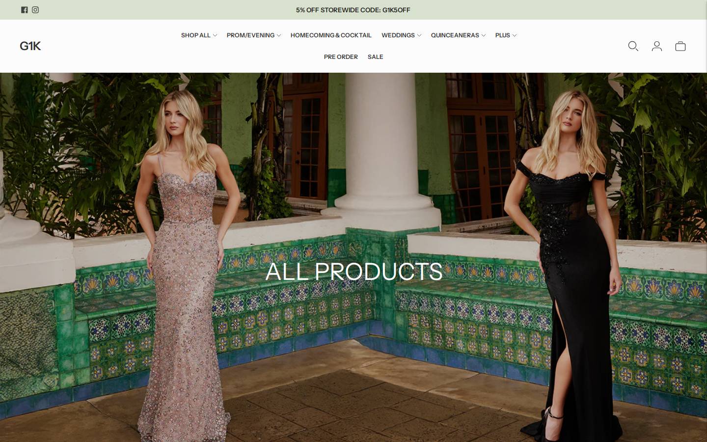 g1kclothing.com homepage screenshot