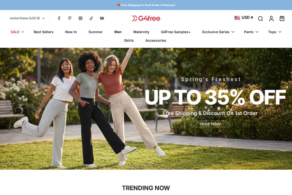 G4Free homepage screenshot