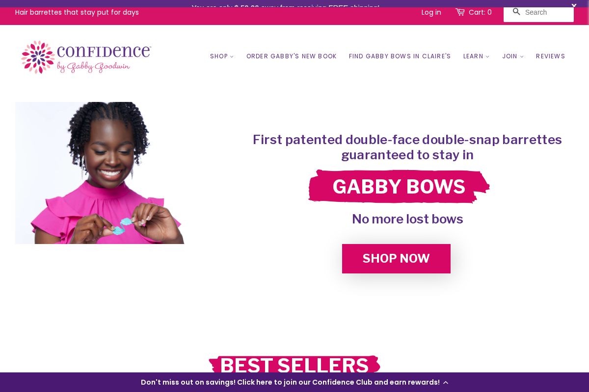 gabbybows.com homepage screenshot