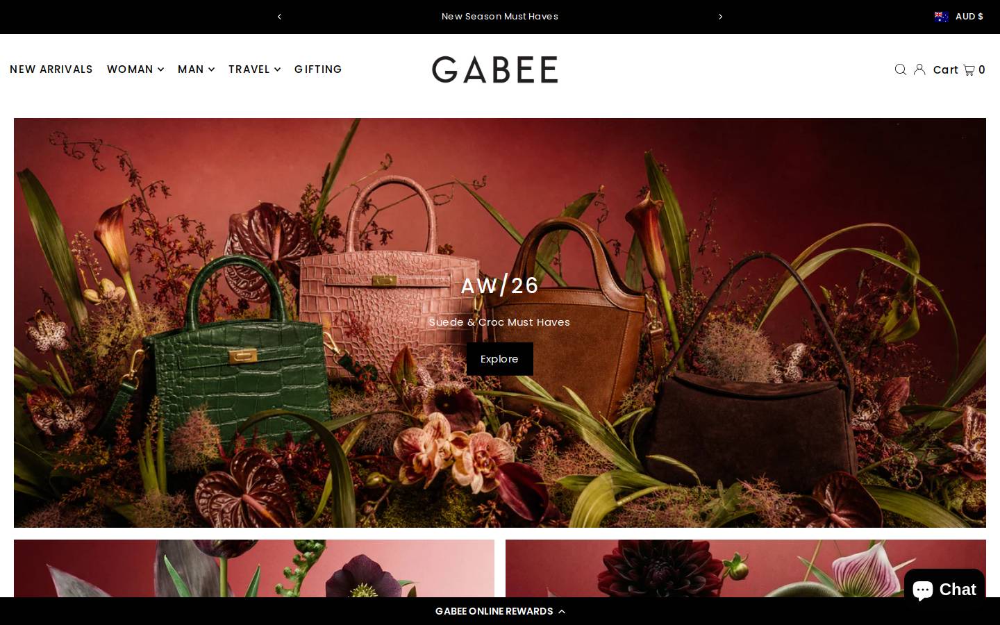 Gabee.com.au homepage screenshot