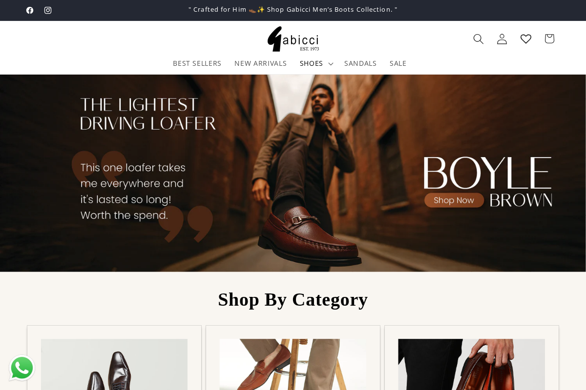 Gabicci India homepage screenshot