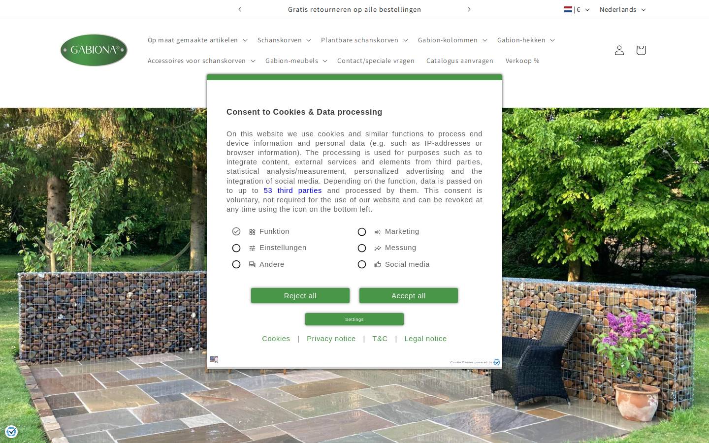 gabiona.nl homepage screenshot