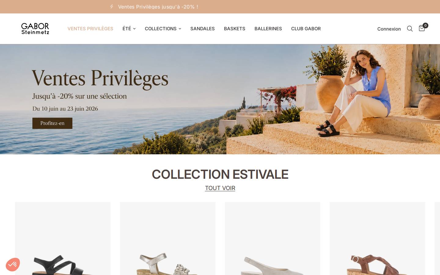 Gabor Shop homepage screenshot