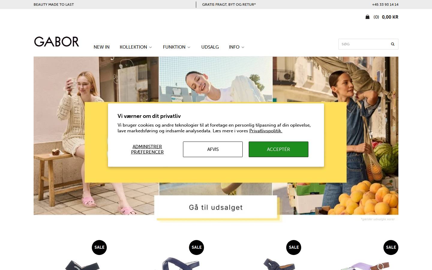 Gabor Shop homepage screenshot