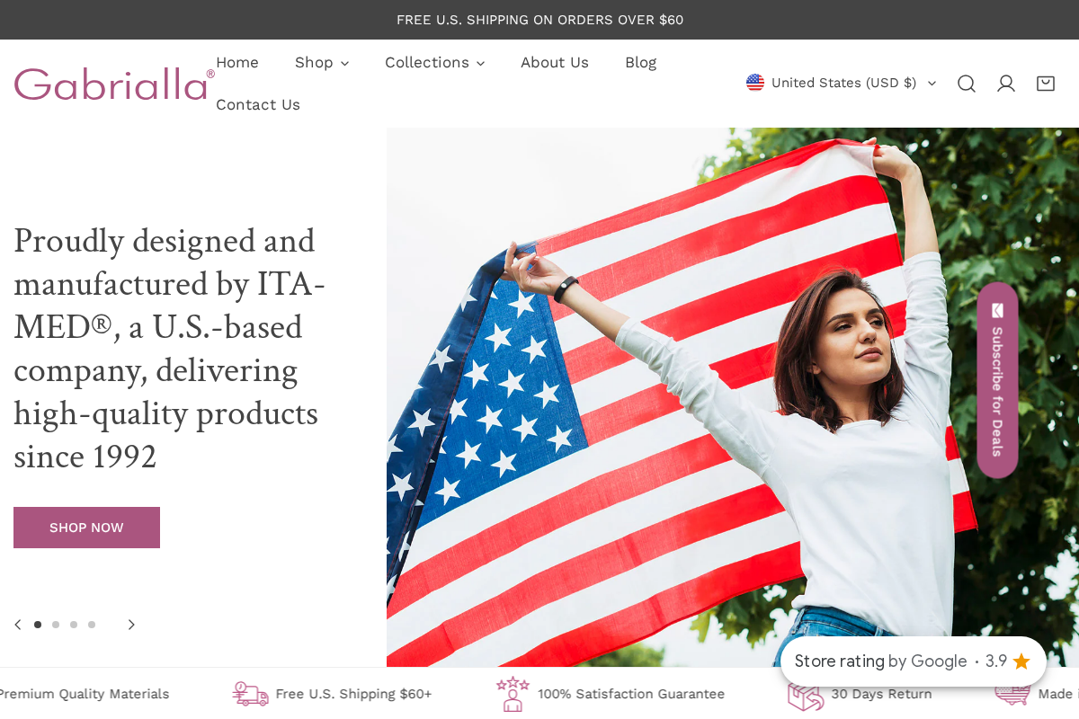 Gabrialla homepage screenshot