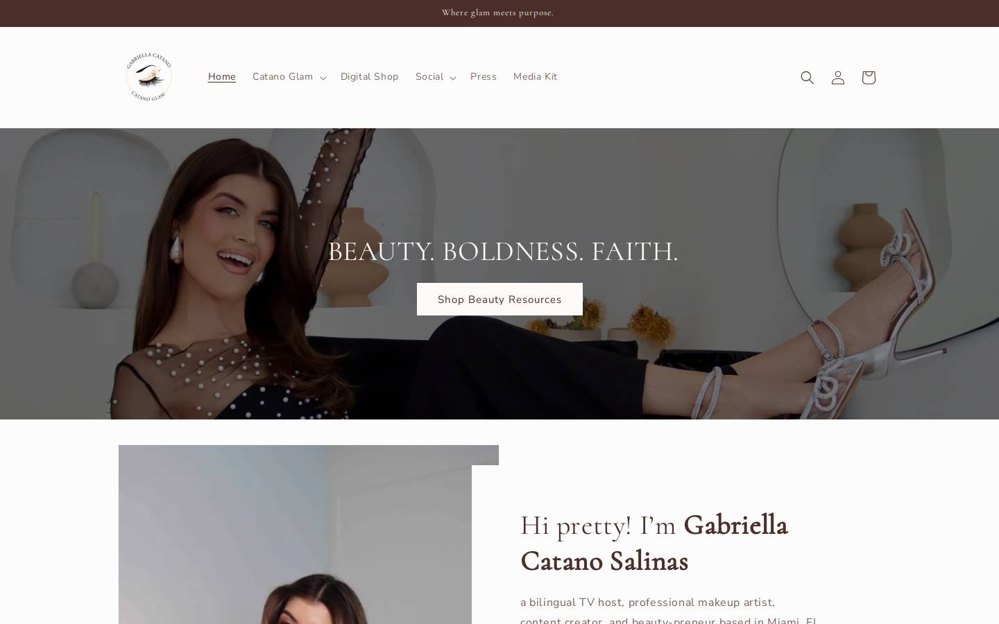 gabriellacatano.com homepage screenshot