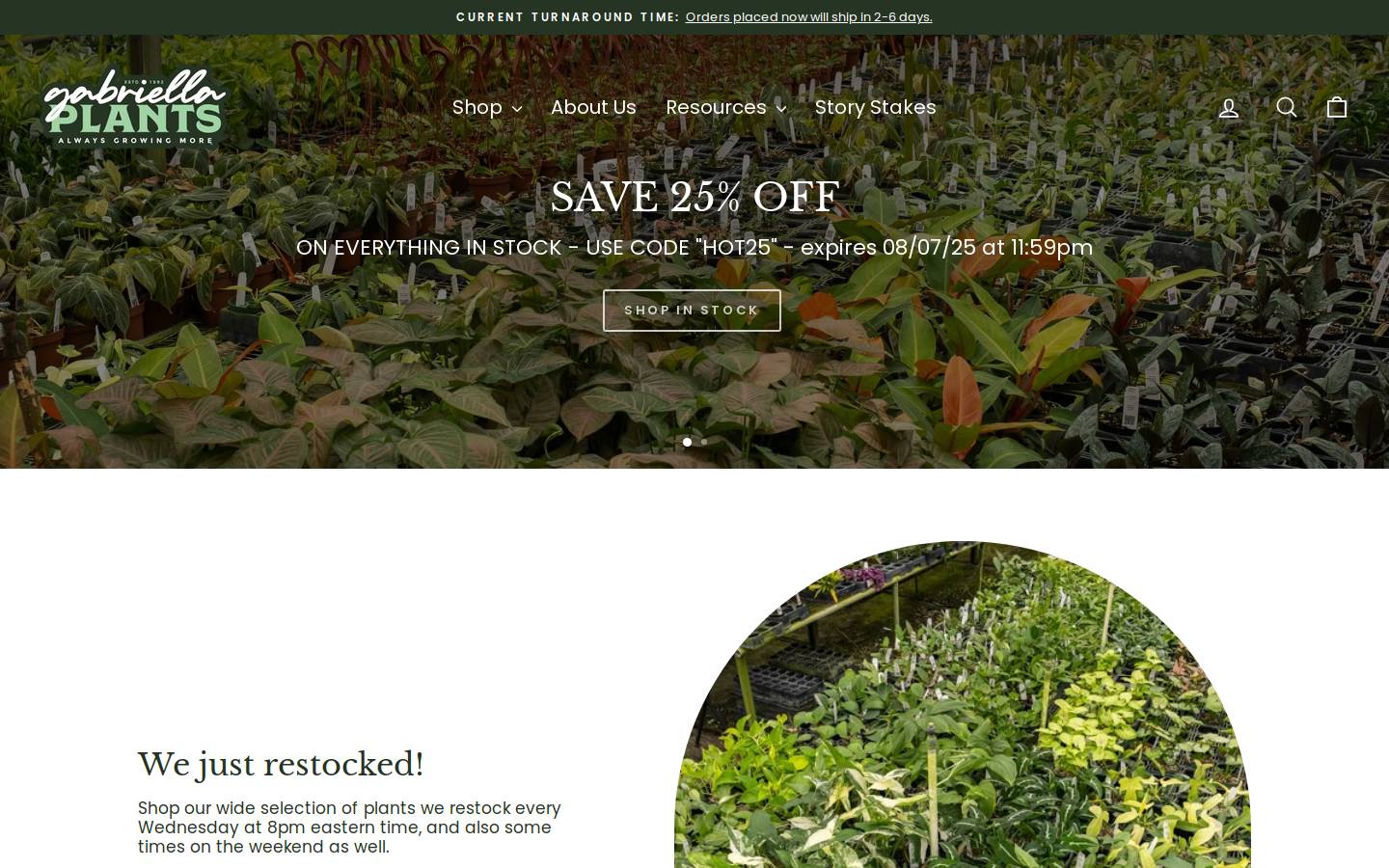 gabriellaplants.com homepage screenshot