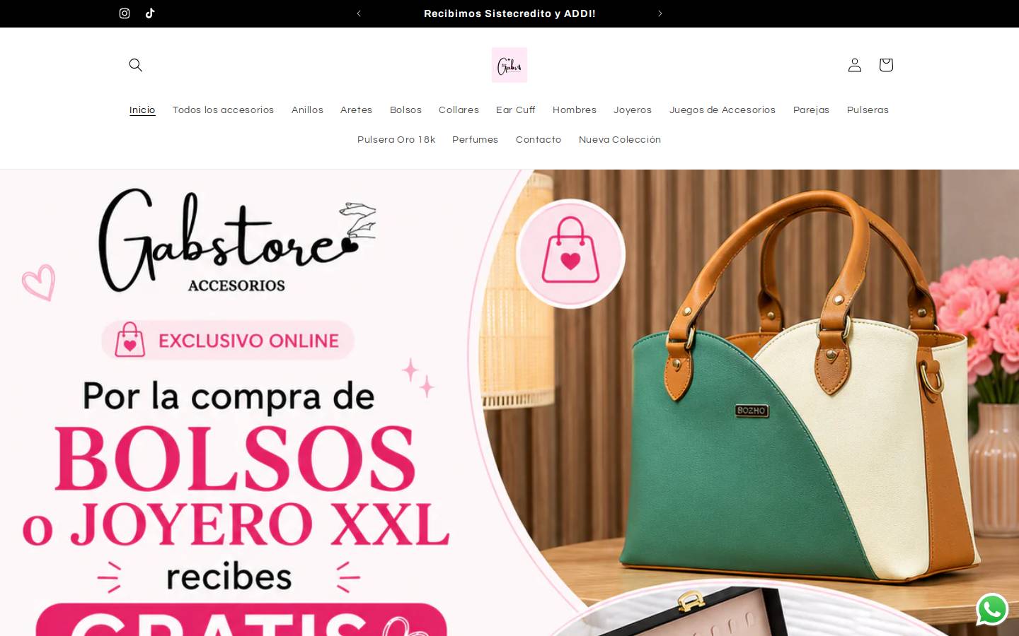 gabstoreaccesorios.com homepage screenshot