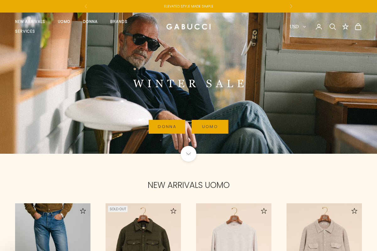 Gabuccistore homepage screenshot