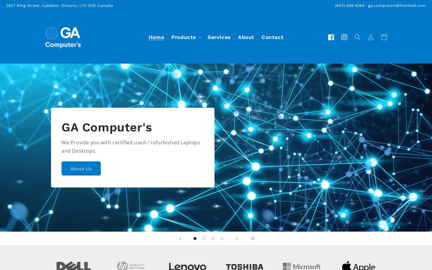 gacomputers.ca homepage screenshot