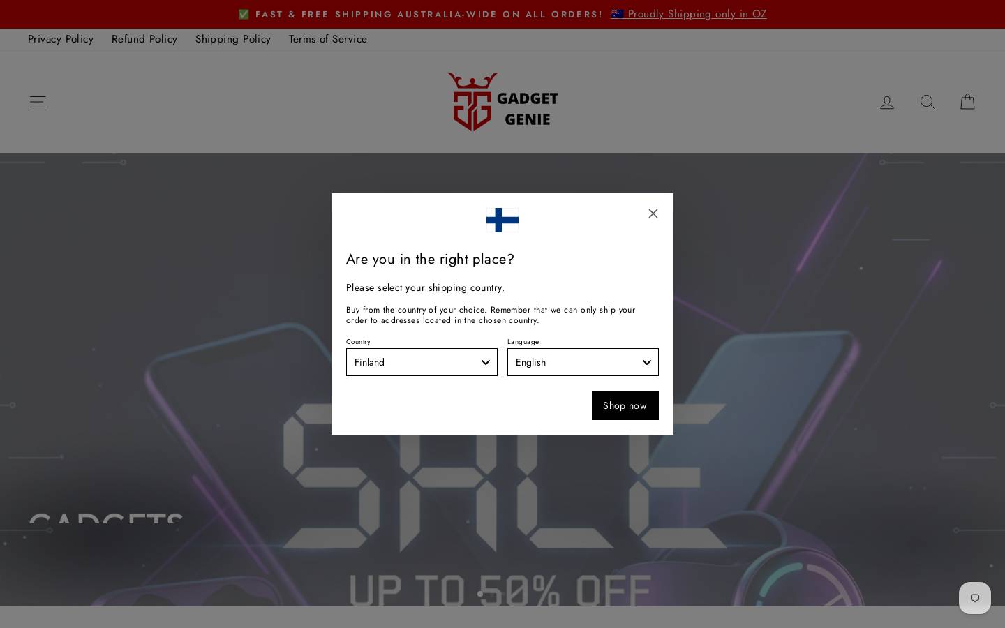 Gadget Genie homepage screenshot