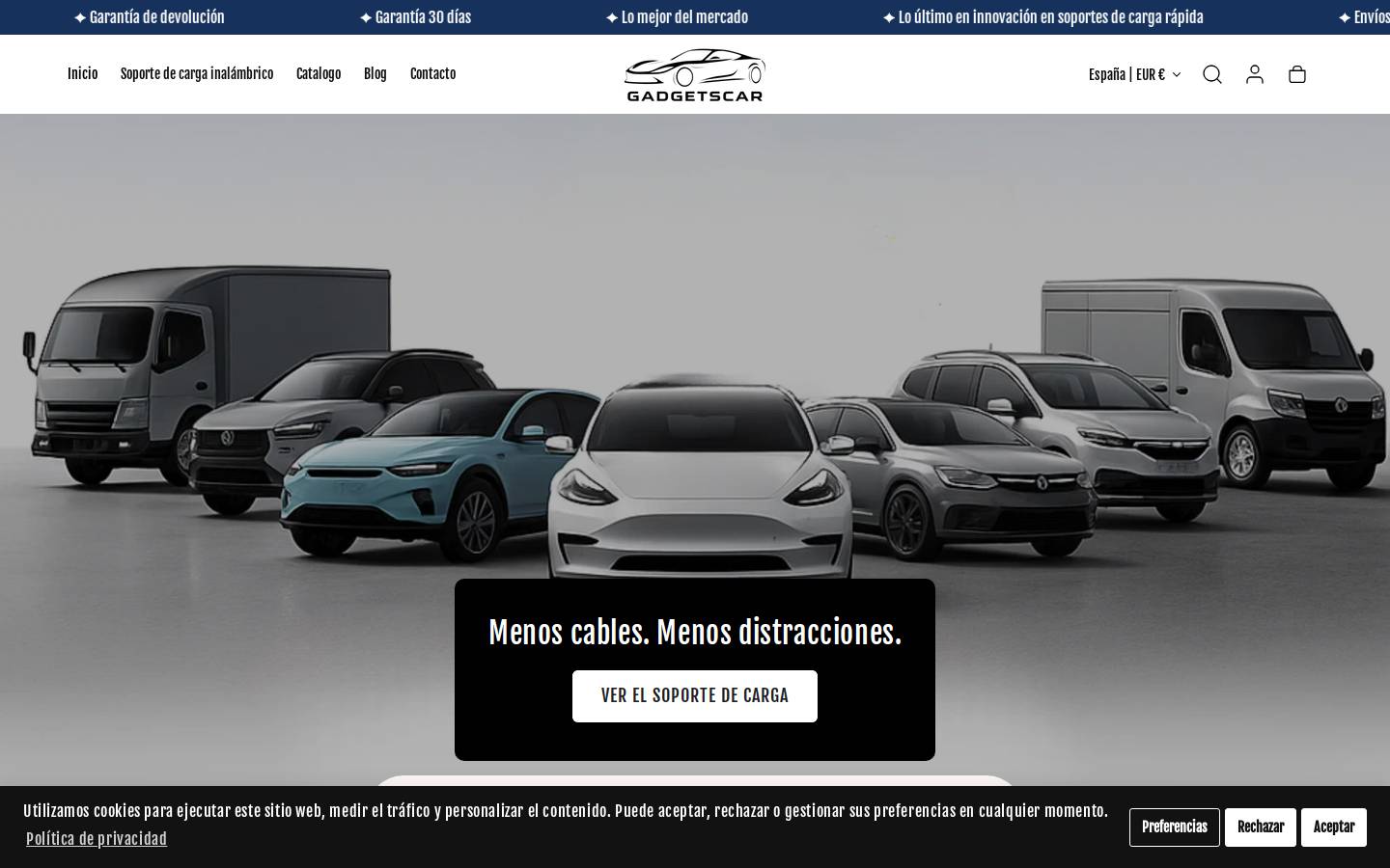 gadgetscar.com homepage screenshot