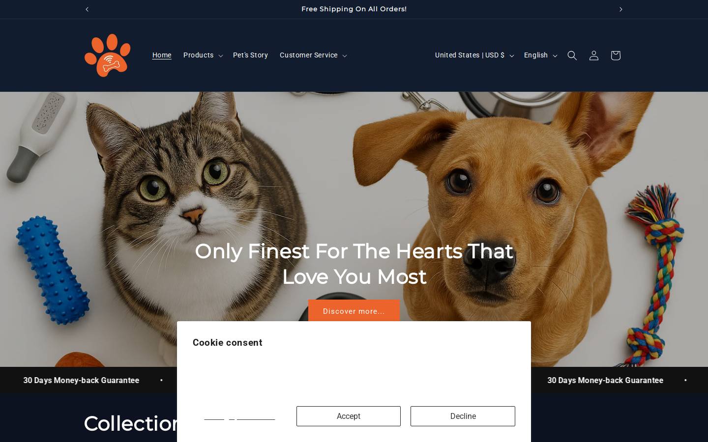 gadgetsforpets.com homepage screenshot