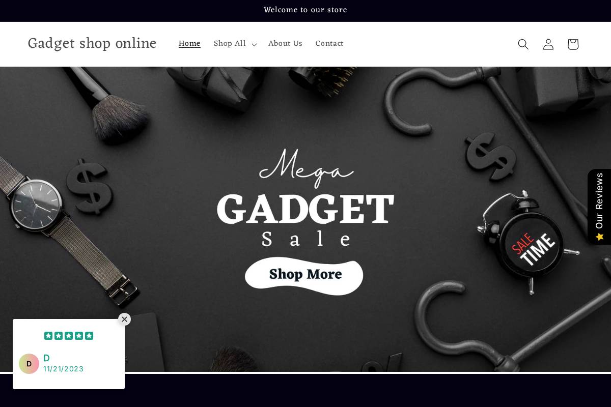 Gadgetshoponline homepage screenshot