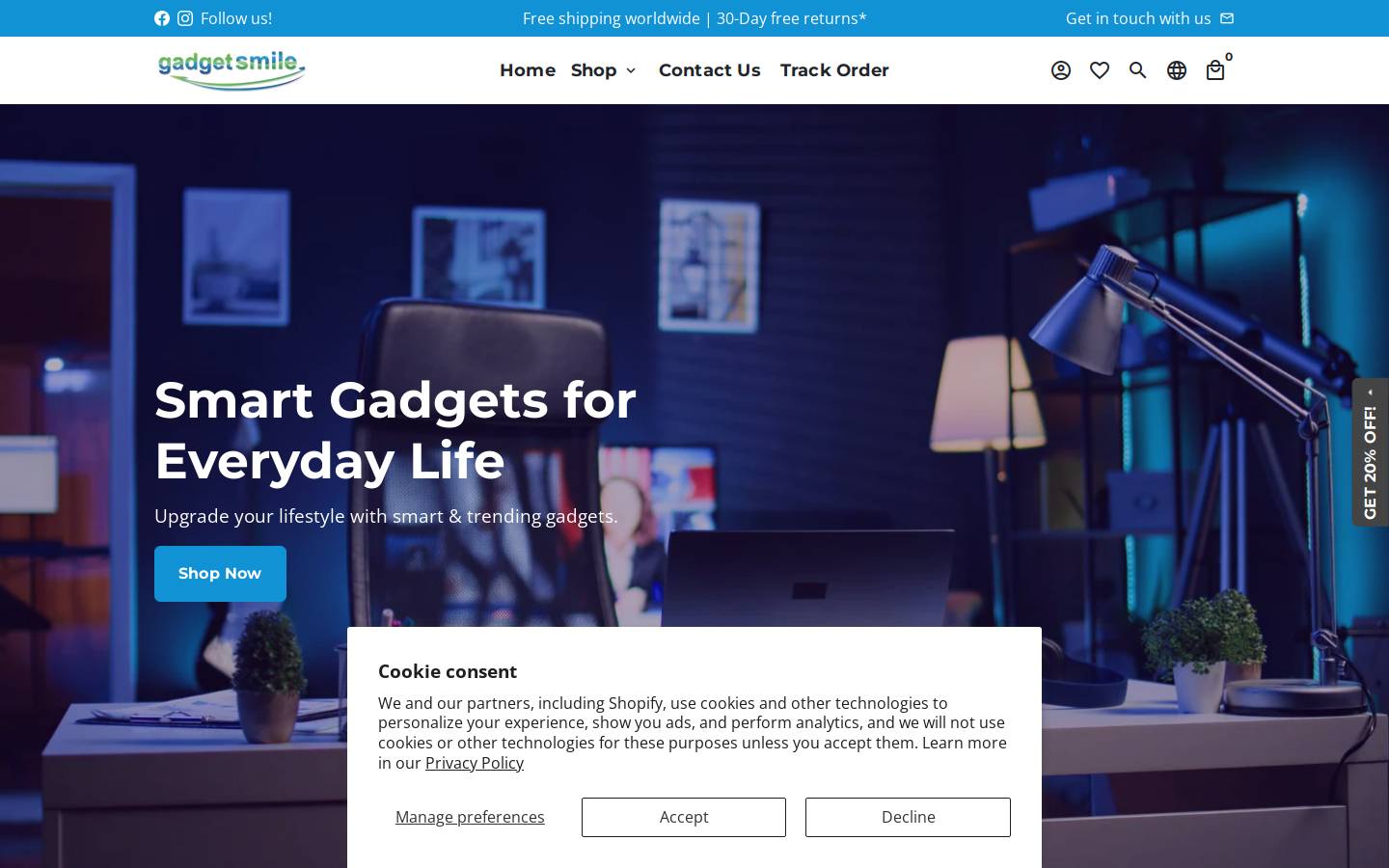 gadgetsmile.com homepage screenshot