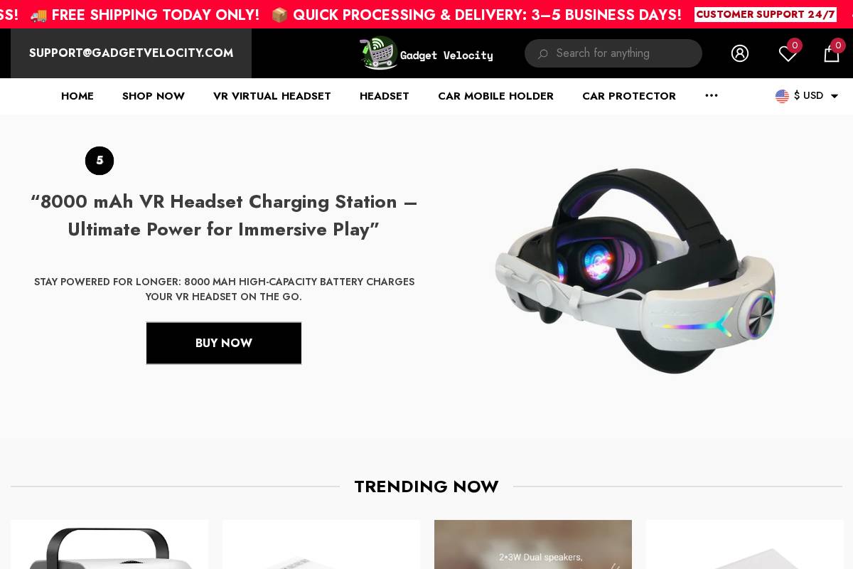 gadgetvelocity.com homepage screenshot