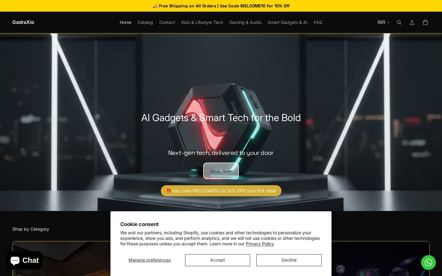 gadraxio.com homepage screenshot