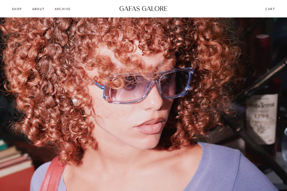 gafasgalore.com homepage screenshot