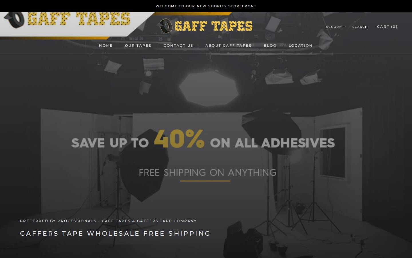 Gafftapes homepage screenshot