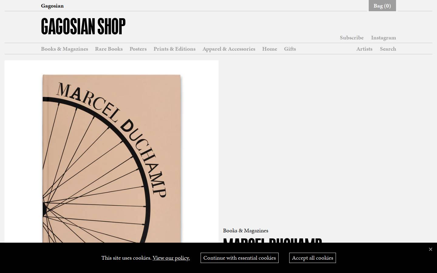 gagosianshop.com homepage screenshot
