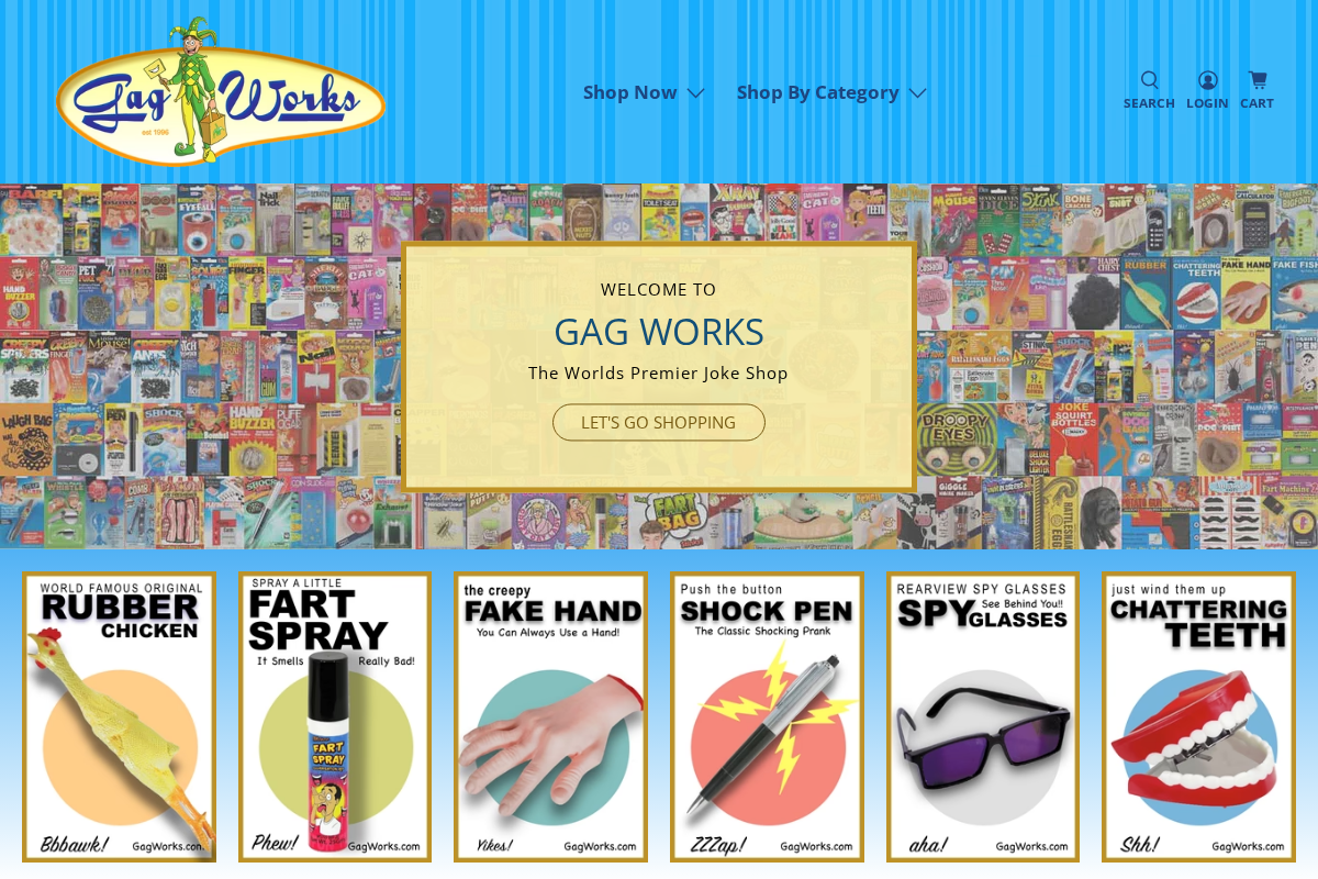 GagWorks.com homepage screenshot