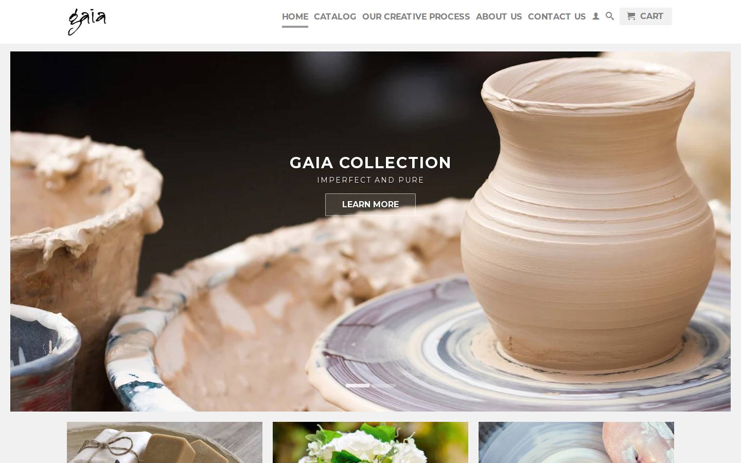 gaiacollection.com homepage screenshot