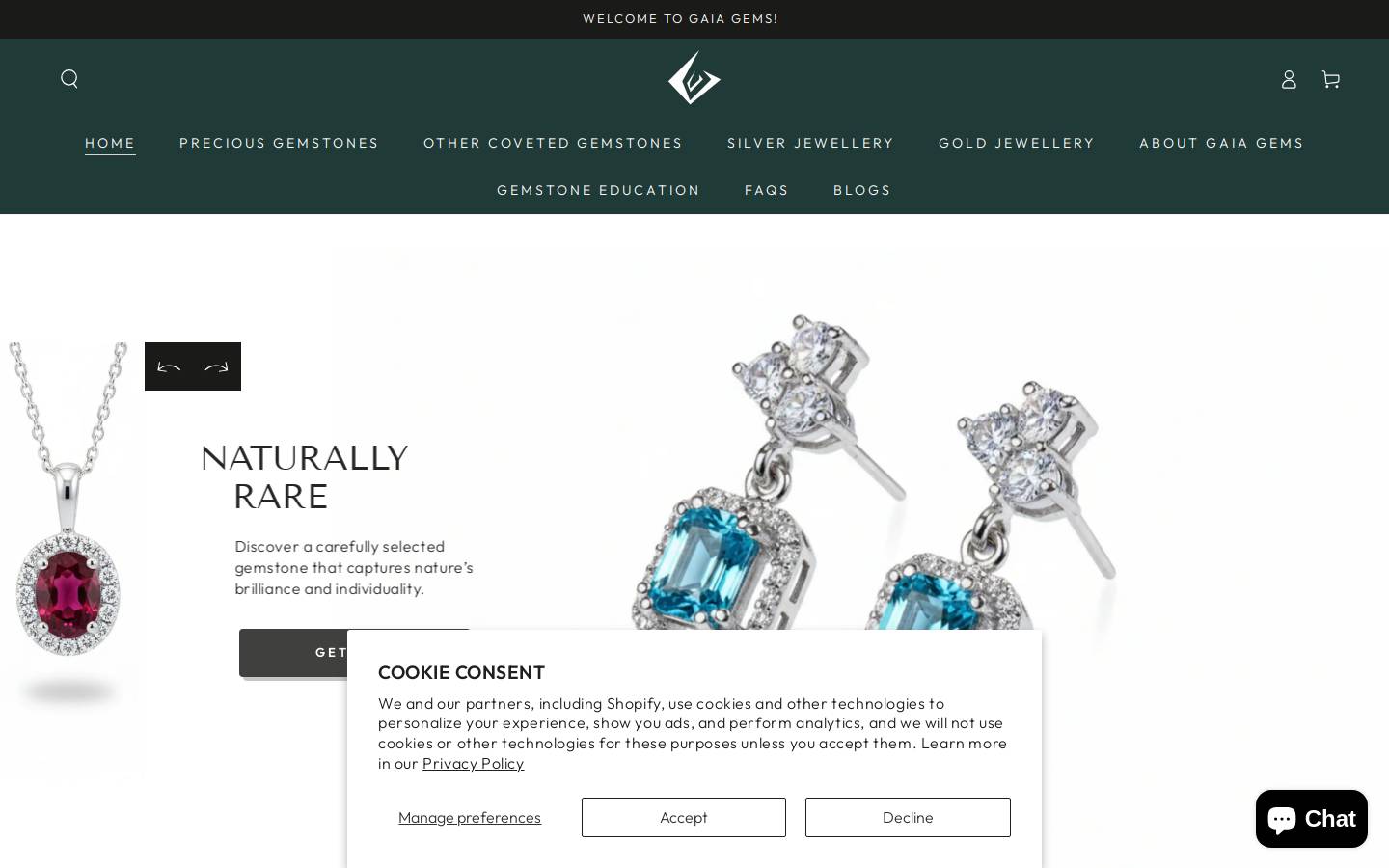 gaiagems.com.au homepage screenshot