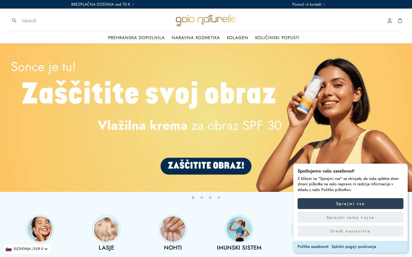 Gaia Naturelle homepage screenshot