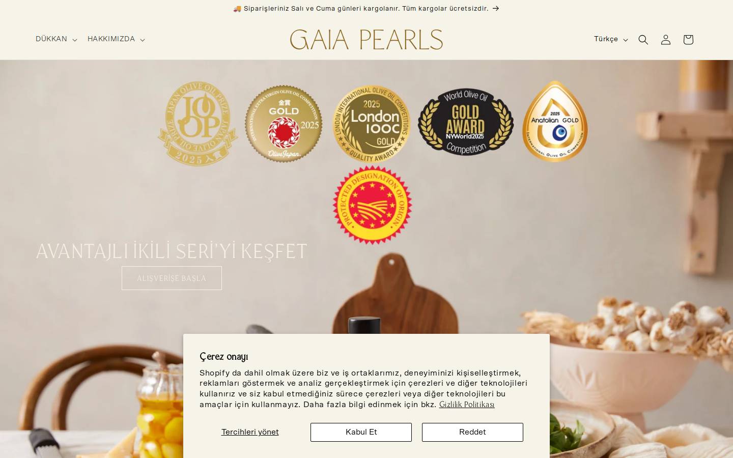 gaiapearls.com homepage screenshot
