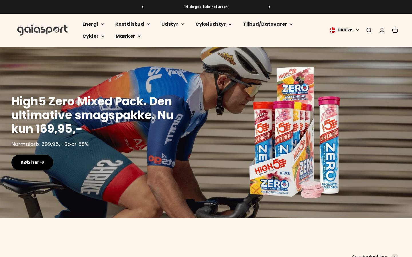 Gaiasport.dk homepage screenshot