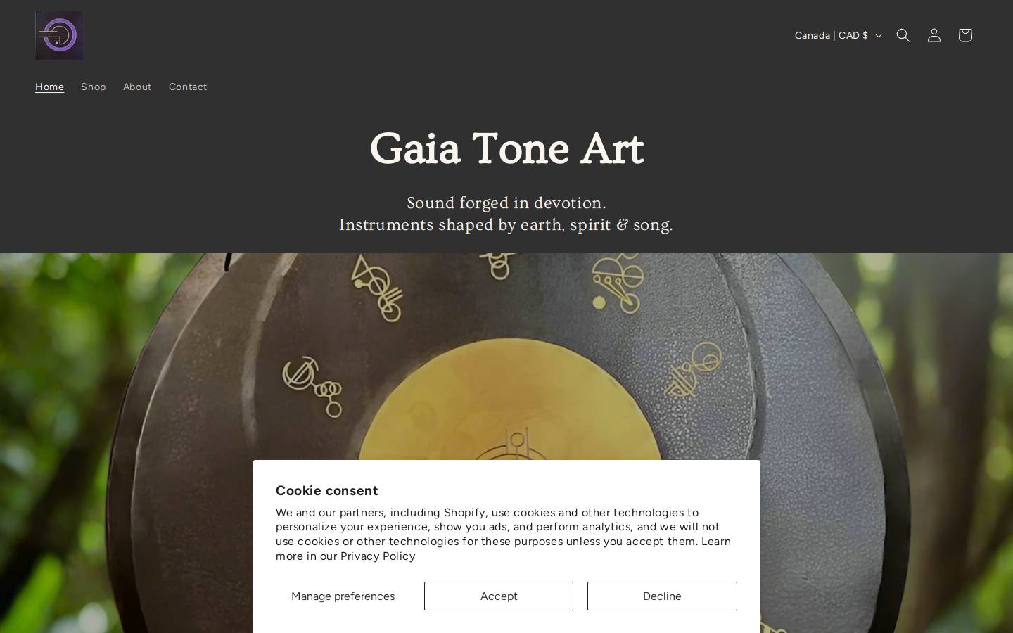 gaiatone.art homepage screenshot