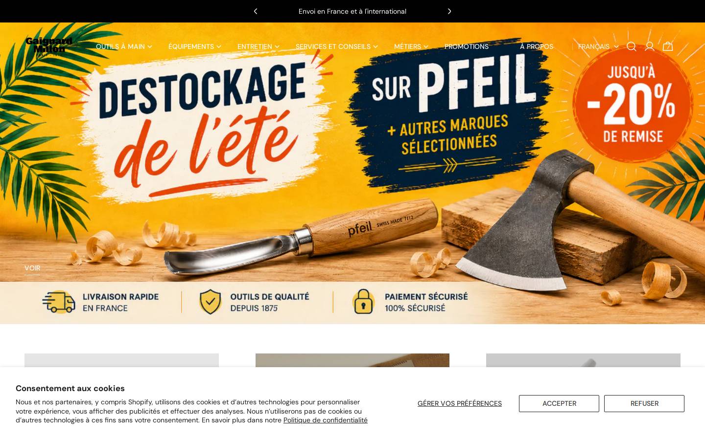 gaignard-millon.com homepage screenshot