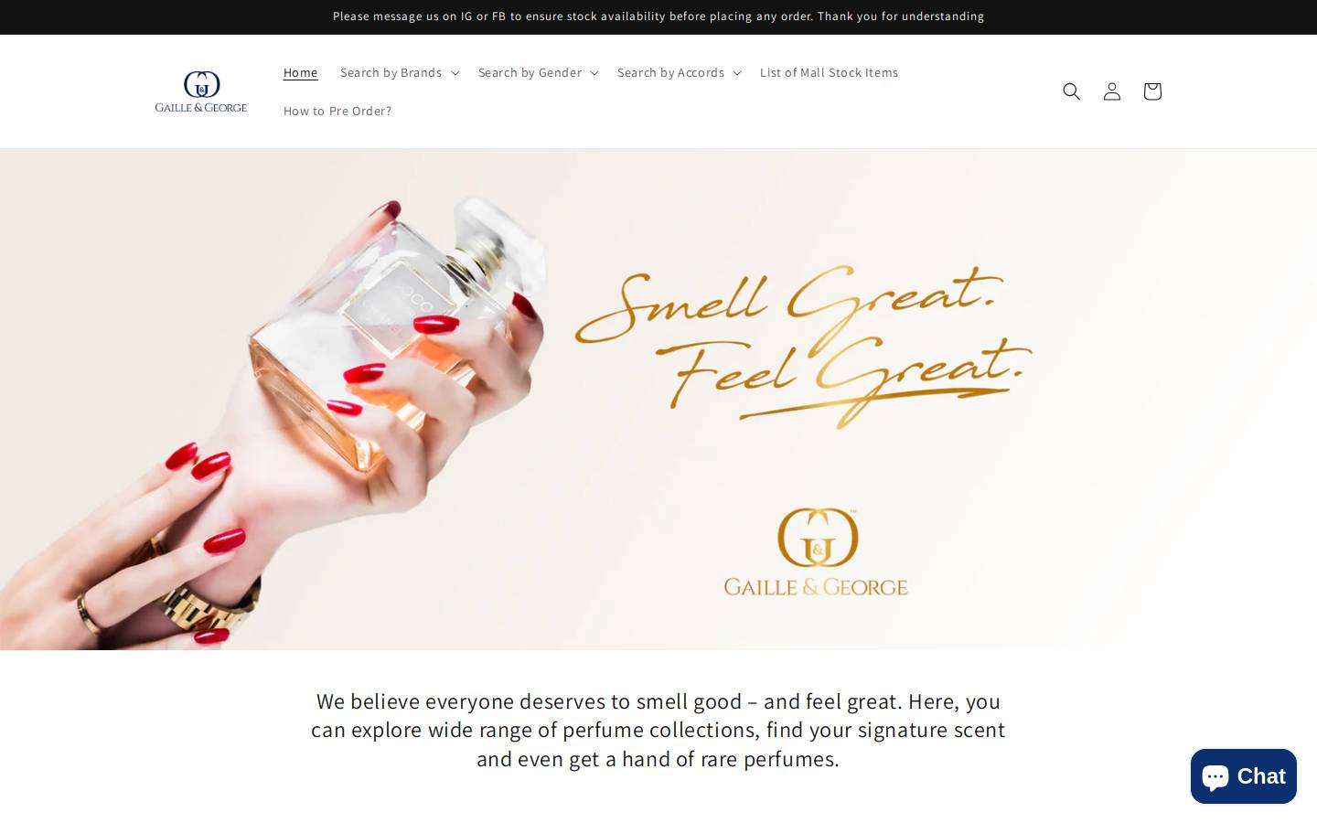 gailleandgeorge.com homepage screenshot