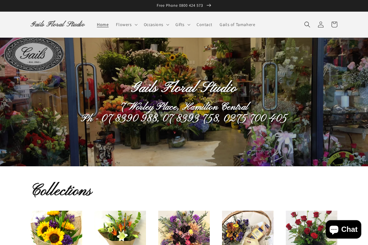 Gails Floral Studio homepage screenshot
