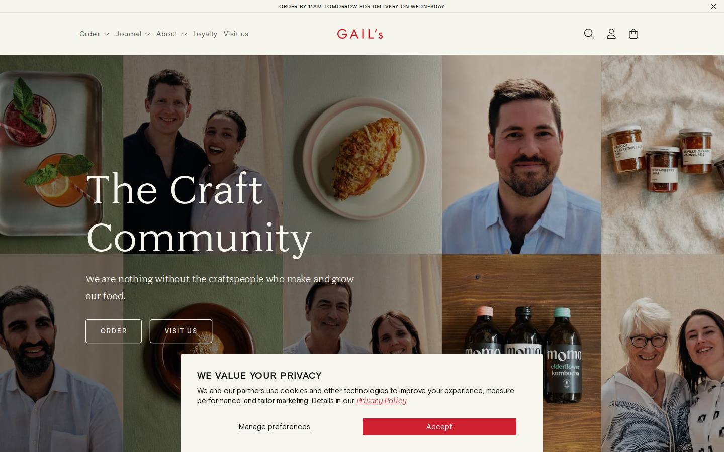 Gails homepage screenshot