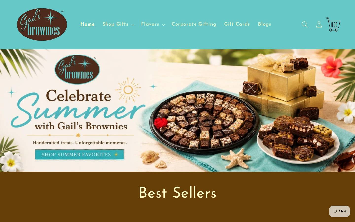 gailsbrownies.com homepage screenshot