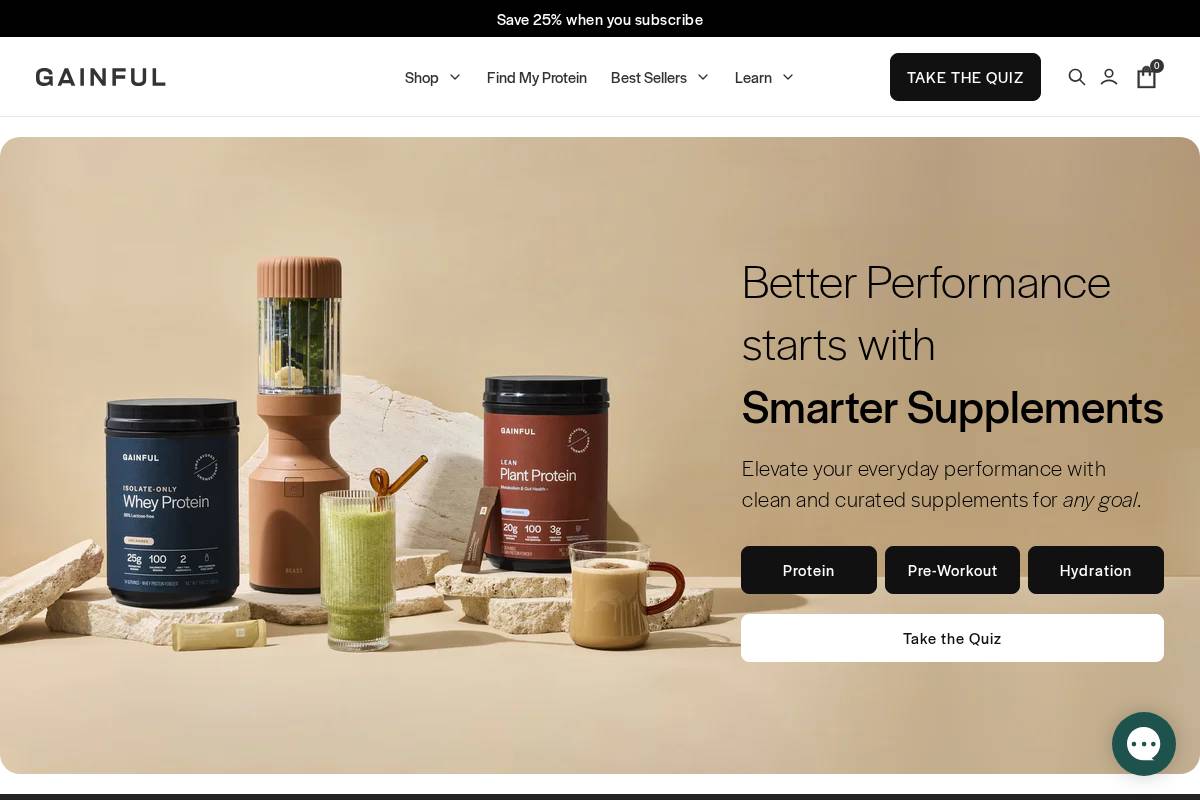 Gainful homepage screenshot