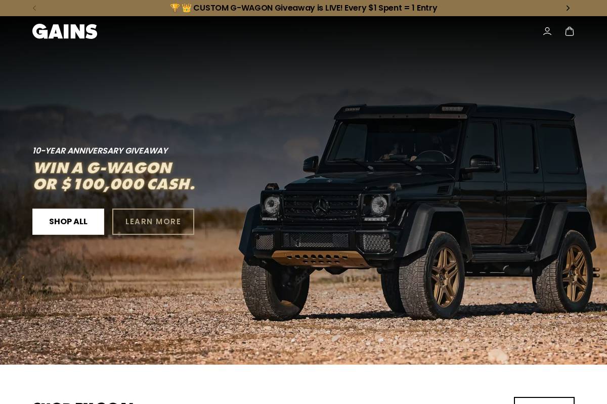 gainsinbulk.com homepage screenshot
